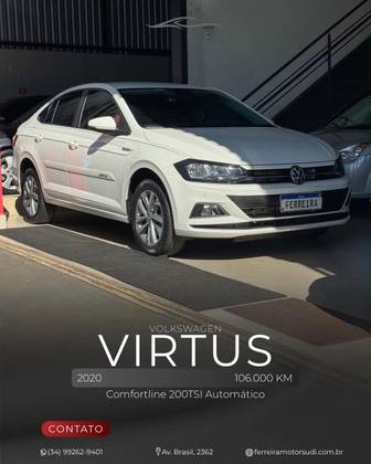 VOLKSWAGEN VIRTUS 1.0 200 TSI COMFORTLINE AUTOMÁTICO VOLKSWAGEN VIRTUS 1.0 200 TSI COMFORTLINE AUTOMÁTICO